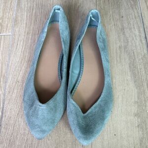 Old Navy Suede Flats in Soft Green